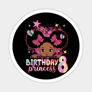 Birthday princess with afro girl 8th birthday party outfit birthday girl Peekaboo Girl tee 8th birthday Afro Girl Black Girl tee copy Magnet